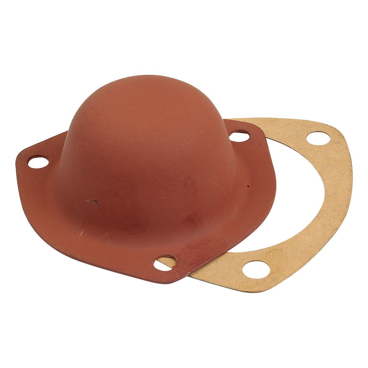 A Sparex Hub Cap (Part No. S.59544) is a vintage-style cover resembling an old International Harvester hub cap, with a brown rubber diaphragm and a circular gasket that features three holes on its border.