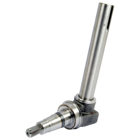 A cylindrical metal tool with a threaded tip, smooth elongated shaft, and a wider base featuring a bearing, reminiscent of spindle parts from Case IH: the Spindle LH by Sparex (Part No. S.59570).