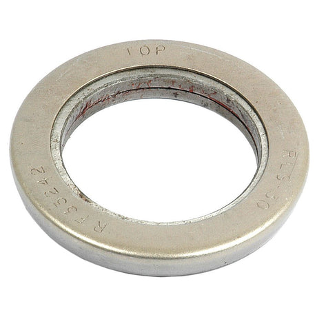 A Sparex Spindle Bearing (RF33242) - S.59573, featuring engraved text "TOP" and "RLS3542", designed for use in Metric Bearings. The washer has a clean, circular design with a central hole.