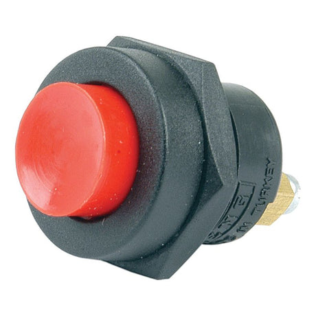 A close-up of the Starter Horn Switch (Sparex Part No.S.5958) featuring a red push button, black base, and bronze metallic screw terminal, ideal for David Brown tractor parts.