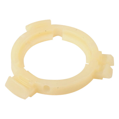 The Sparex PTO BEARING-EASYLOCK 50MM 3LUG - Weasler, identified by Sparex Part No. S.59660, is a circular plastic ring with three evenly spaced notches along its outer edge, designed for use with a 50mm PTO bearing.