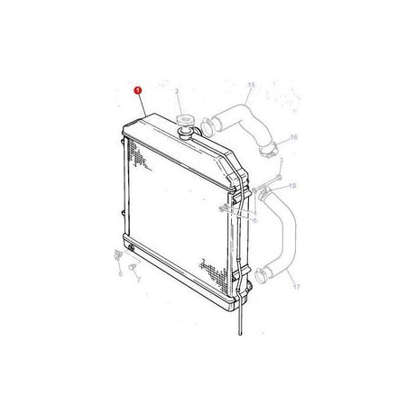 Massey Ferguson - Radiator - 1695721M2 - Farming Parts