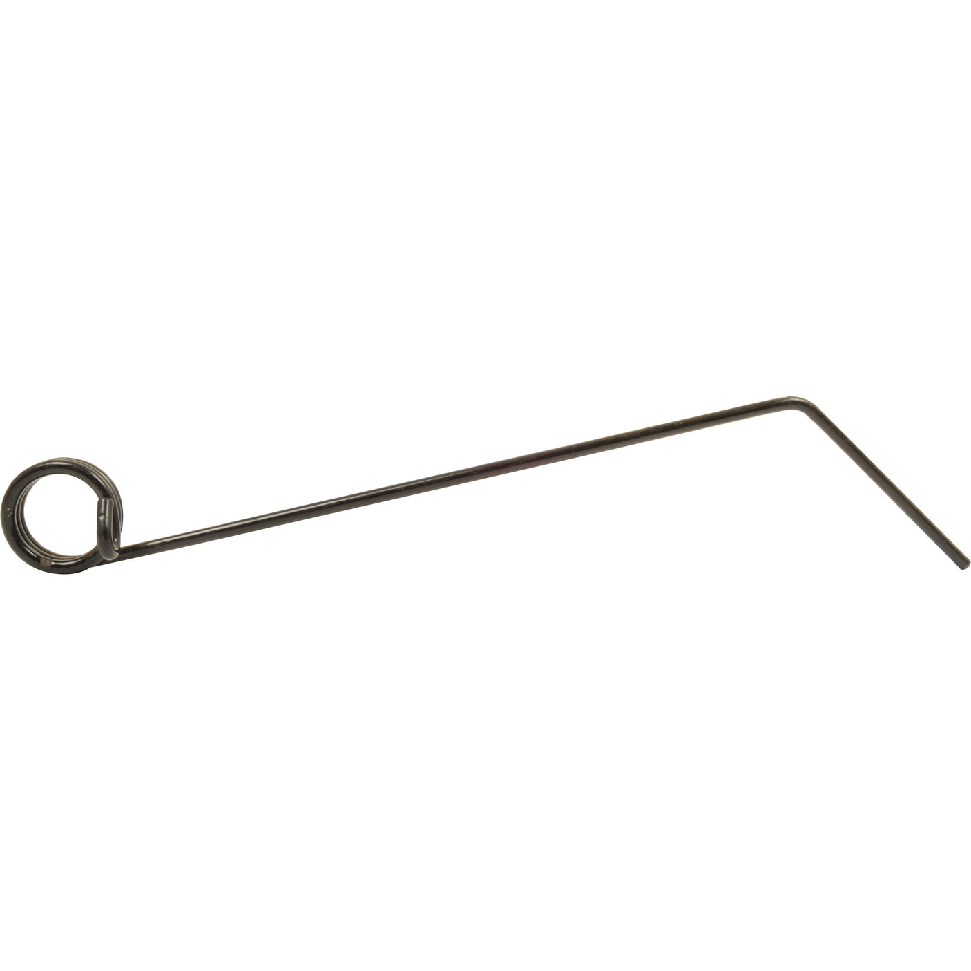 The Grass & Weeder Tine by Sparex, measuring 420mm in length, 39mm in width, and Ø6mm, features a loop on one end and a right-angled bent tip on the other. It is commonly used in machinery for securing or tensioning components and serves as a replacement part for equipment from brands like Opico and Hatzenbichler. Suitable to fit as model 931126 (Sparex Part No. S.59716).