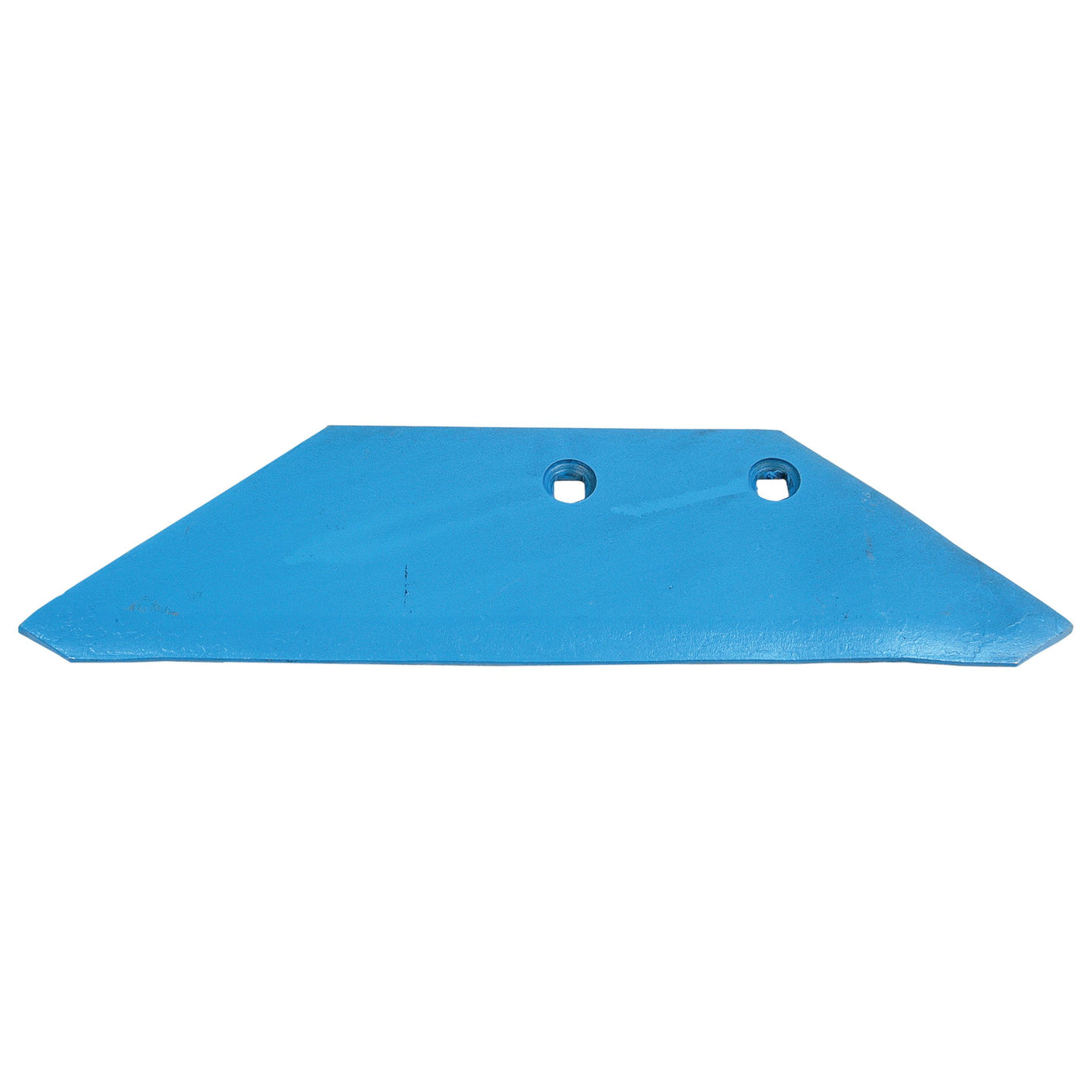 A Sparex Share Wing 350x8mm RH, fitting as 63425010 (Sparex Part No. S.59750), is a blue metal blade with a length of 350mm, featuring two holes with a diameter of 10.5mm and an angled edge.