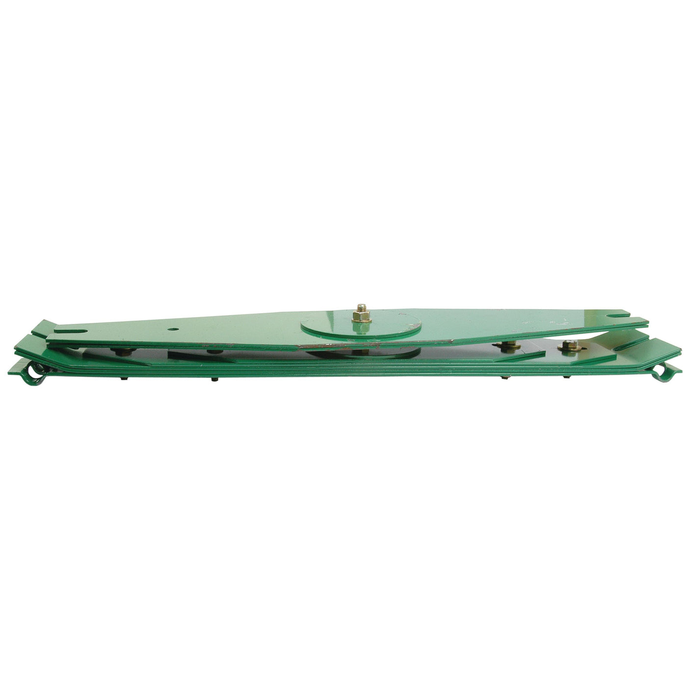 Sparex's Leaf Spring (Kverneland) is a green metal agricultural machinery part with a flat, elongated shape and multiple layers. Identified as KK060703, this component is compatible with various models and offers reliable performance. Sparex Part No.S.59766