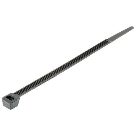 The Sparex Cable Tie - Non Releasable, Part No. S.5978, features a black plastic, ribbed strap with a rectangular locking head and measures 120mm x 4.8mm.