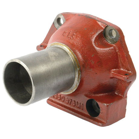 A rusty red metal mechanical component with a cylindrical extension and mounting holes, commonly identified as the Gearbox Input Housing for Massey Ferguson machines, is known as Sparex Part No. S.60019 from the Sparex brand.