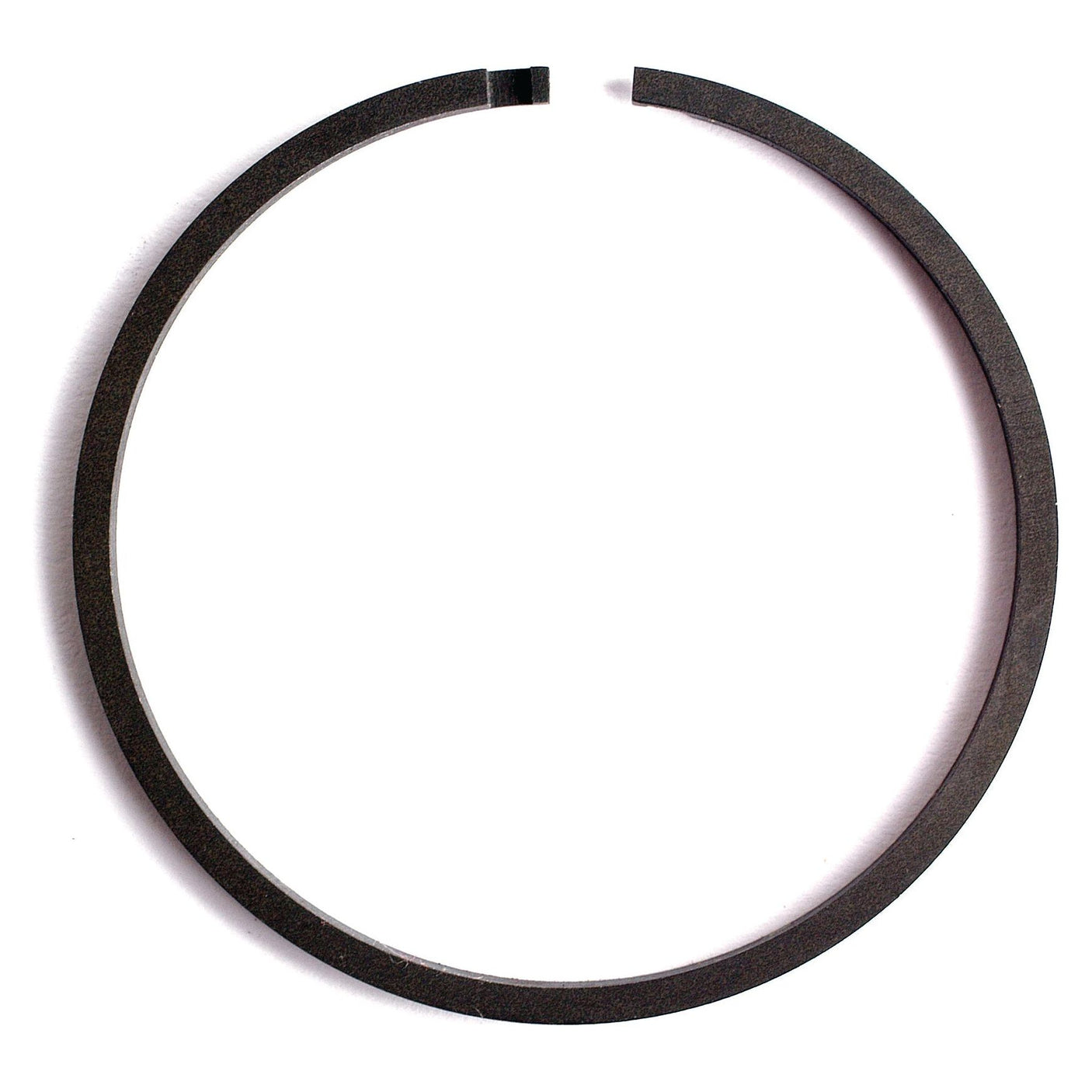 A circular black piston ring with a small open gap on one side, typically used in Massey Ferguson engines for sealing the combustion chamber, known as the Sealing Ring | Sparex Part No.S.60034 from Sparex.