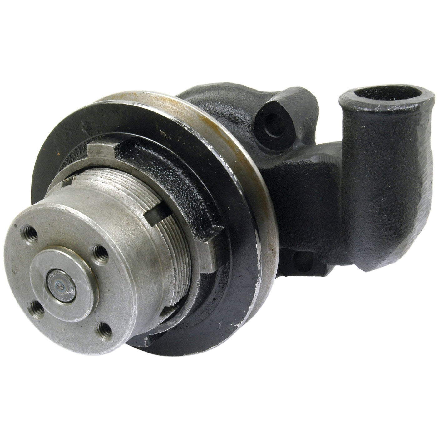 Sparex Water Pump Assembly (S.60330) features a cylindrical main body, an attached inlet pipe, and a V-style pulley for optimized performance.