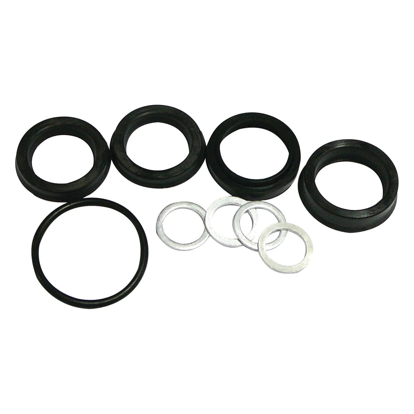 A Sparex Seal Kit (Cylinder) consisting of black rubber rings, metal washers, and a cylinder, arranged on a white background. (Sparex Part No. S.60392)