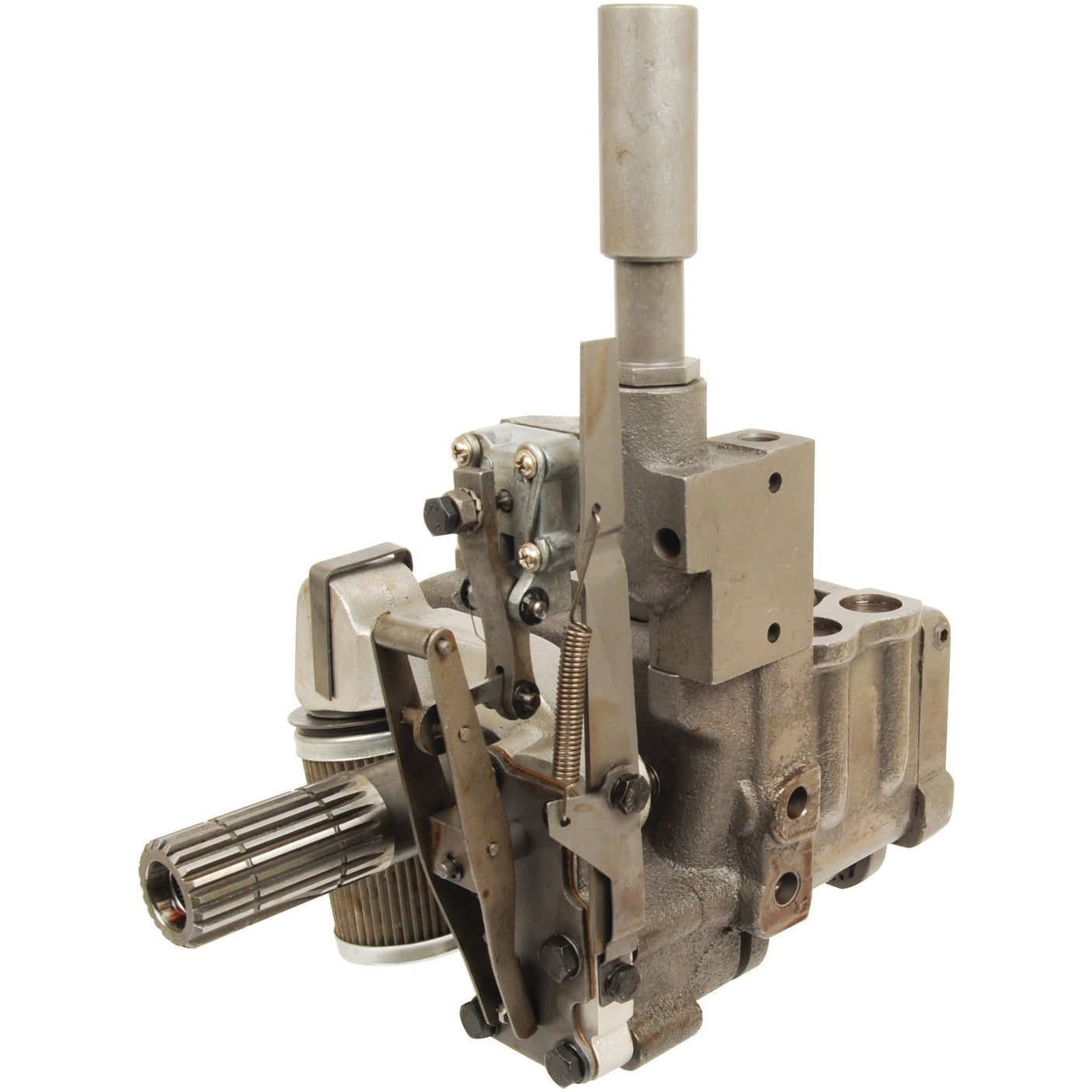 The Sparex Hydraulic Pump (Sparex Part No. S.60468) is a robust mechanical component comprising gears and levers, highlighted by a cylindrical protrusion, a ribbed shaft, and integrated pressure control features.