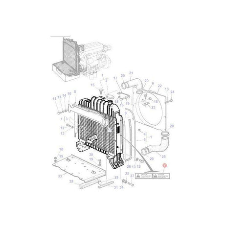 Massey Ferguson - Radiator - 3618628M92 - Farming Parts