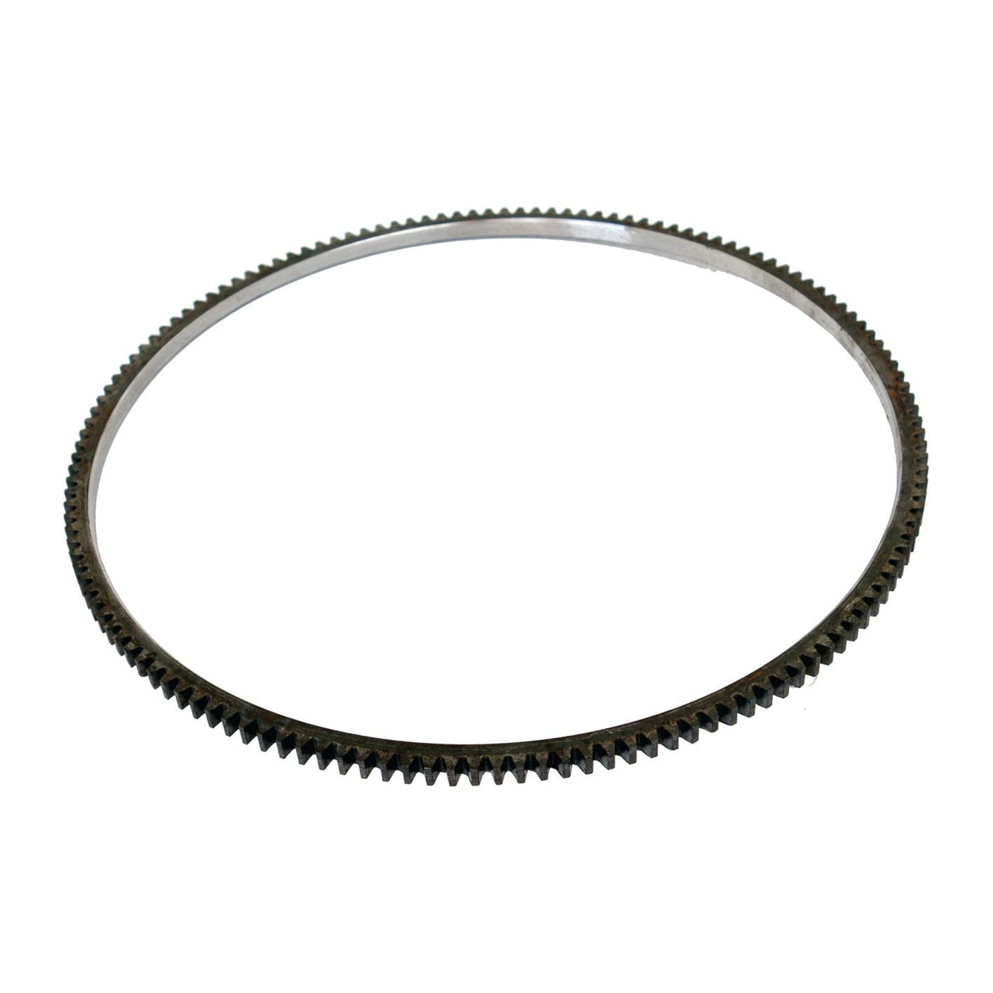 A circular Sparex Ring Gear (S.60507) with evenly spaced teeth around its outer edge, viewed against a plain white background, ideal for John Deere machinery.