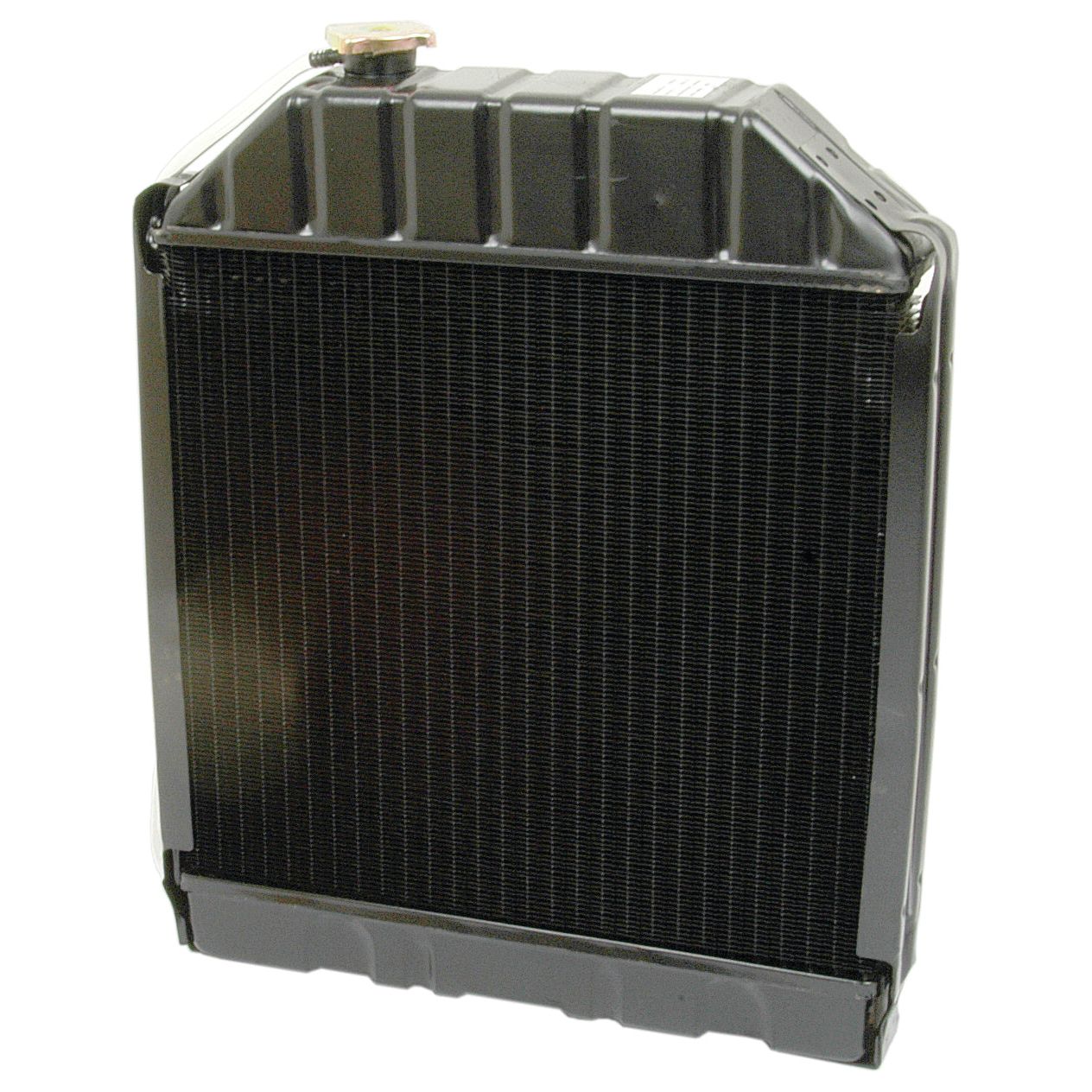 The Sparex Radiator - S.60746 is a black, rectangular radiator with fins that is designed specifically for efficiently cooling internal combustion engines.