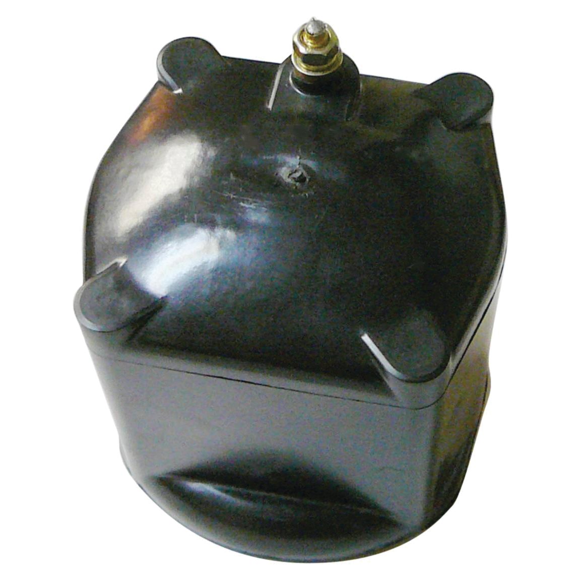 A black cylindrical industrial capacitor with a metal terminal on top, designed for 6V systems, compatible with Ford / New Holland ignition coils: Ignition Coil 6V | Sparex Part No.S.60837 by Sparex.