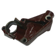 The Sparex Brake Lever Bracket (Sparex Part No. S.61007) is a red cast metal bracket featuring two mounting holes and a circular holder in the center, making it an ideal fit for Massey Ferguson models.