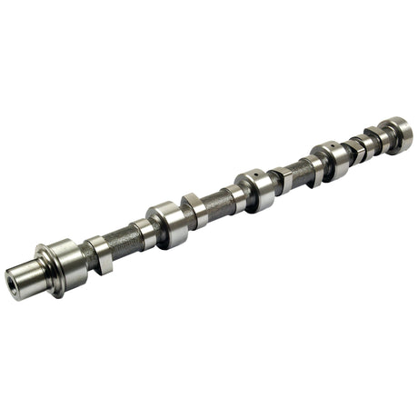 A Sparex Camshaft 4 Cyl. (Sparex Part No. S.61038) designed specifically for Ford/New Holland 4-cylinder internal combustion engines, featuring multiple lobes and journals along its metallic, cylindrical structure.