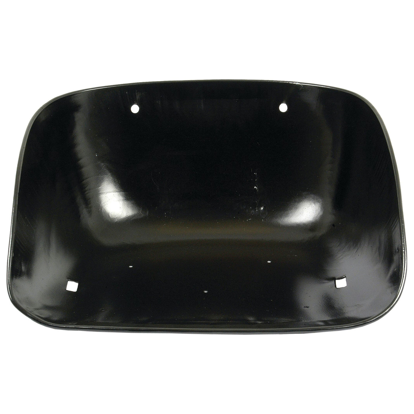 The Sparex Seat Assembly (Sparex Part No. S.61144) features a black plastic Seat Pan tub with four small holes, two at the top and two at the bottom, shown against a white background.