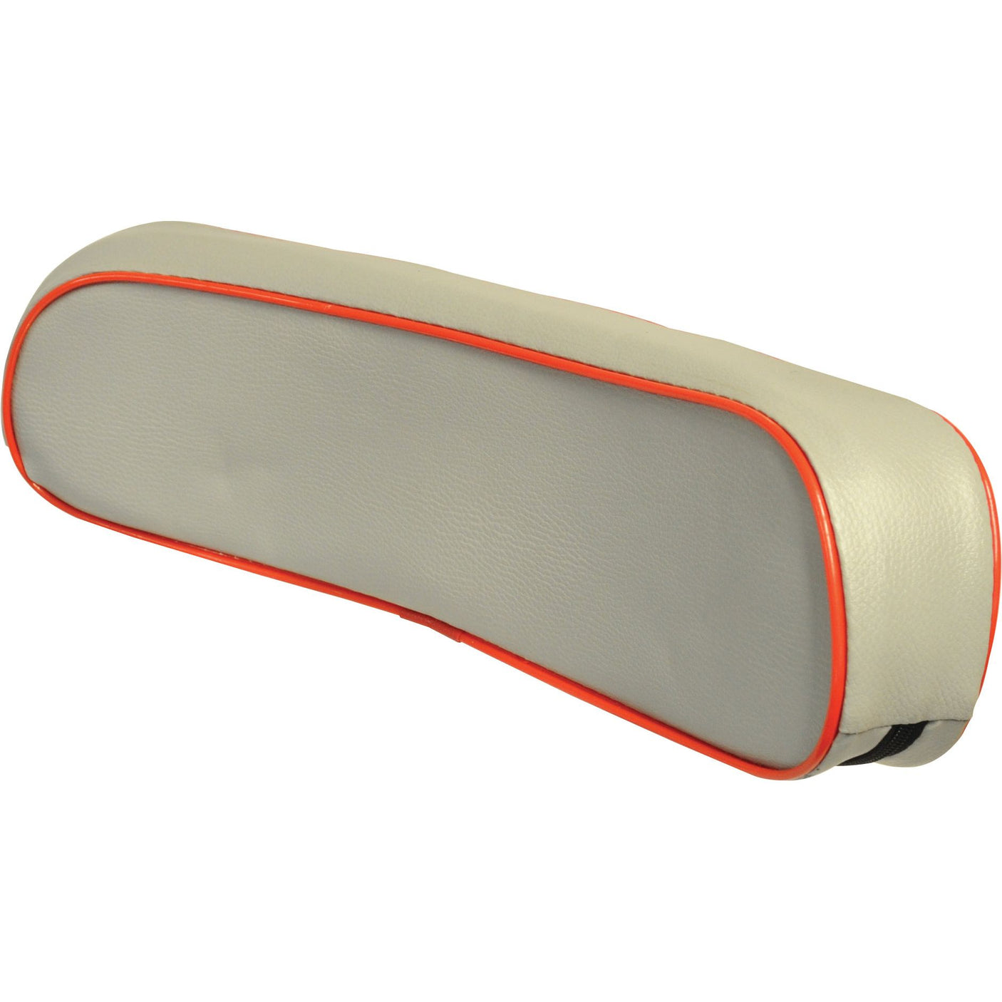 A padded armrest in gray and orange with a curved shape, compatible with Sparex and Landini tractors. Product Name: Back Rest | Sparex Part No.S.611 by Sparex.