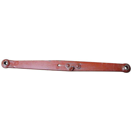 The Sparex Lower Link Lift Arm (Part No. S.61416), a red metal bar featuring two circular holes at each end and a central protruding mechanism, is designed for machine or vehicle use and fits Ball Bore Ø 22mm. It is compatible with Ford / New Holland models.