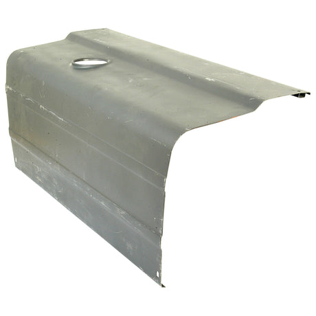 The Sparex Bonnet - LH (Sparex Part No. S.61483) is a gray, right-angled metal sheet with a circular hole on one surface, commonly used in Ford / New Holland machinery.