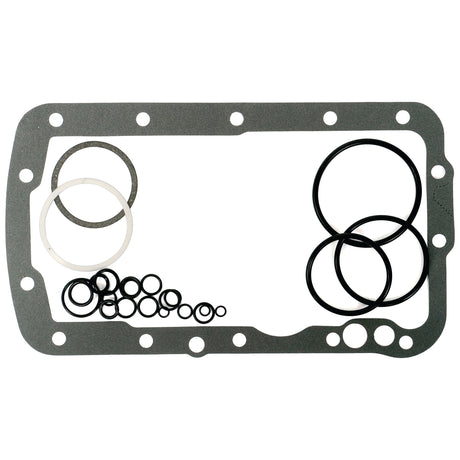 A meticulously arranged set of Sparex hydraulic lift cover gaskets and O-rings, featuring the Sparex Part No. S.61507, displayed on a white background.