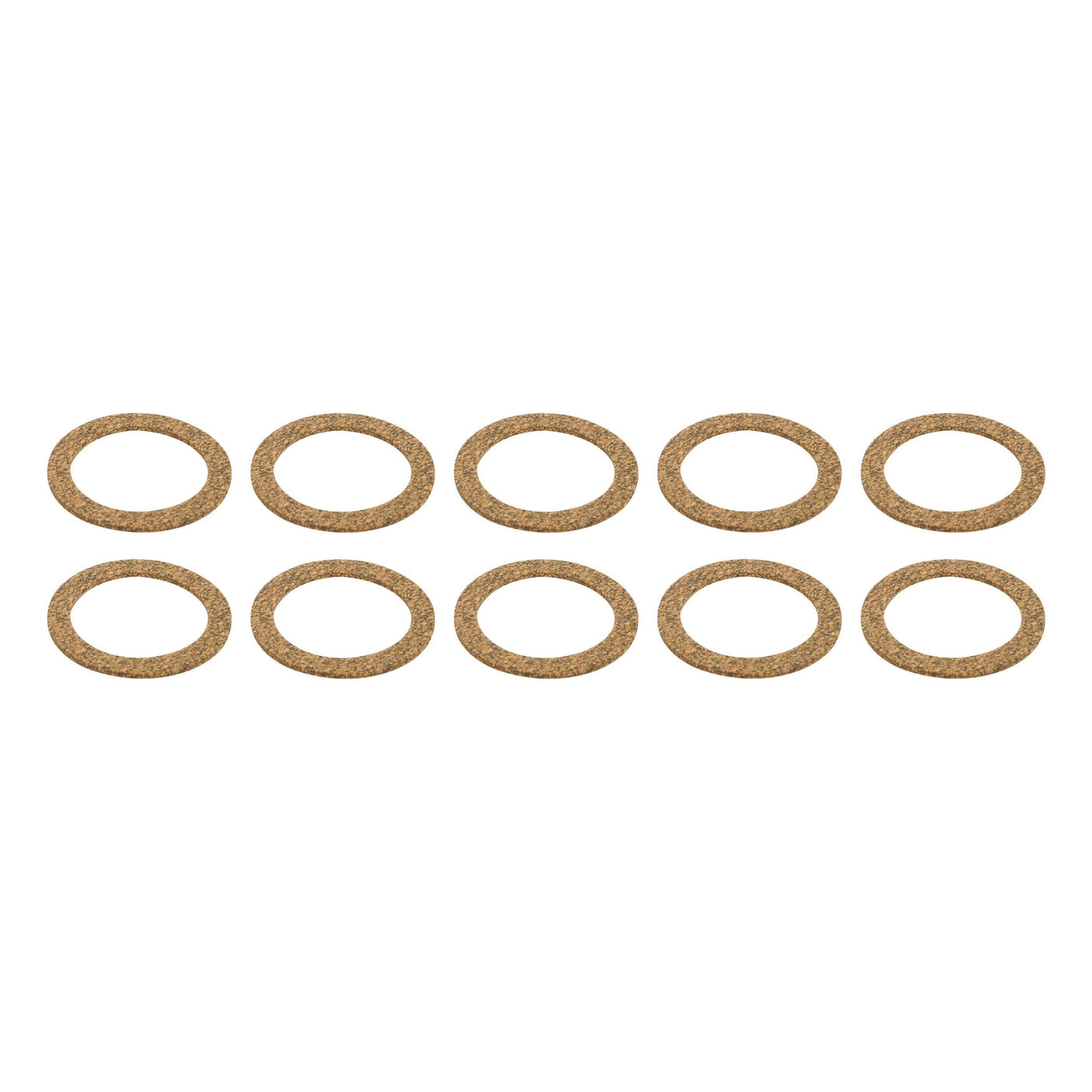 Ten small, flat, circular Sparex Sediment Bowl Gaskets (10 pcs.), perfect for an Allis Chalmers sediment bowl, arranged in two rows of five each against a white background.