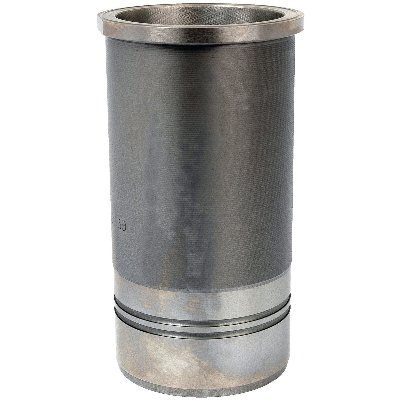 The Sparex Piston Liner (Finished) (Sparex Part No. S.61564) is a cylindrical metal engine sleeve with a textured surface, polished sections, and two grooves near the bottom, specifically designed for a 92mm bore David Brown tractor.