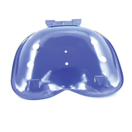 The Sparex Seat Assembly, Sparex Part No.S.61599, is a blue, glossy, kidney-shaped plastic piece with five symmetrically arranged holes that resembles a component used in Ford/New Holland equipment when viewed from above.