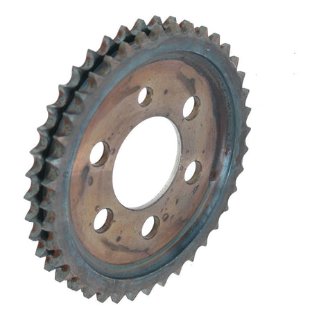 A rusty, circular Camshaft Gear (Model S.61637) from Sparex, with a 125mm diameter and 40 teeth around the edge, featuring multiple holes.