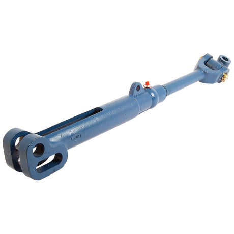 A blue Levelling Box Assembly by Sparex, featuring a knuckle diameter of 22mm and fork hole diameter of 26mm with attachment points at both ends, designed for linear motion applications and compatible with Ford New Holland tractors (Sparex Part No.S.61772).