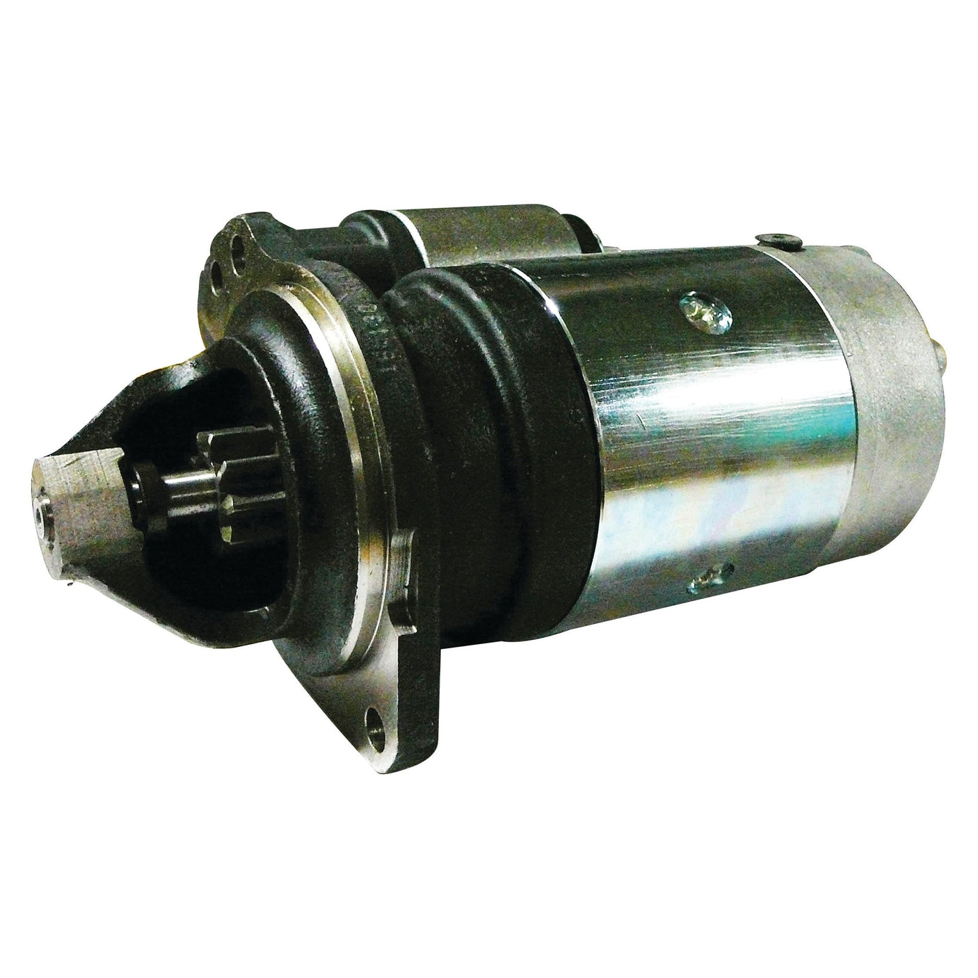 A detailed view of the Starter Motor - 12V, 2.7Kw (Sparex) with attached gear and flange, Part No. S.61854 by Sparex.