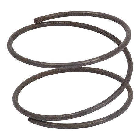 A coiled metal spring with a rustic, weathered appearance, showing two complete loops and open ends, ideal for vintage machinery restoration or as a Sparex compatible PTO Free Wheel Spring Q/R | Sparex Part No.S.6185 component.