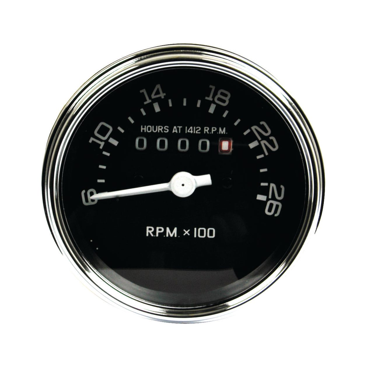 A round, analog Sparex tachometer (Sparex Part No. S.61867) with a black face, displaying from 0 to 26 RPM x 100, and an hour meter reading "00000" located below the center.