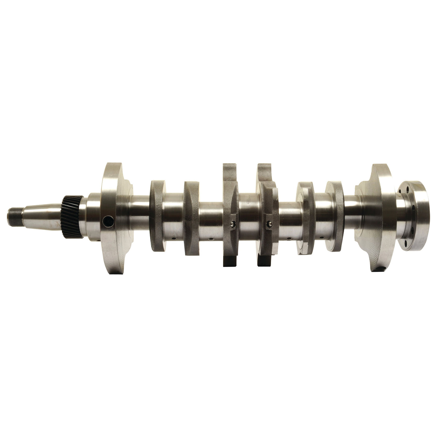 A Sparex Crankshaft (4 Cyl.) 8045.04, 8045.02, bearing the part number S.61964, featuring multiple bearings and counterweights like those found in White Oliver 1365 tractors, is used in internal combustion engines to convert linear piston motion into rotational motion.