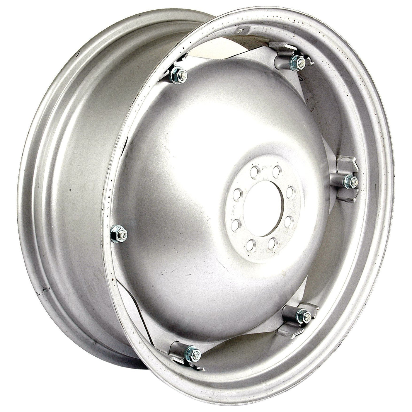 A close-up of the Sparex Wheel Rim, model S.61968, featuring a precise 10 x 28" silver rim with five mounting bolts and an accurately engineered bore diameter.