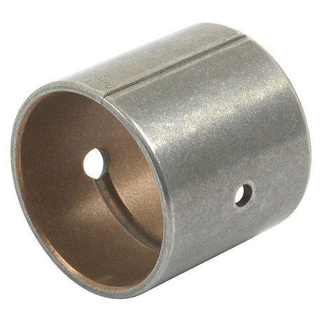 The Sparex Small End Bush (ID: 33.8mm, Part No. S.62039) is a cylindrical metallic bushing featuring holes and a groove, designed to reduce friction between rotating parts in Fiat tractors. This high-quality component is ideal for engine model applications, ensuring optimal performance in mechanical operations.