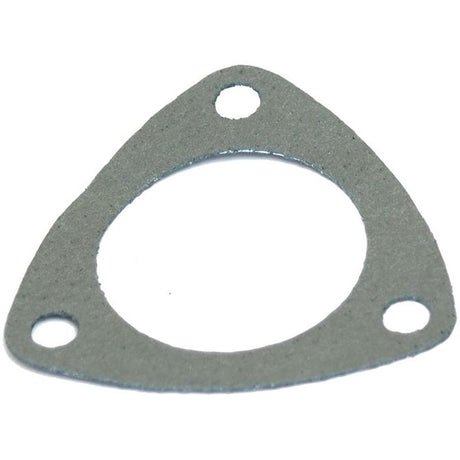 A gray, triangular exhaust manifold gasket with rounded edges and three equidistant bolt holes, compatible with Allis Chalmers models. (Sparex Part No. S.62152)