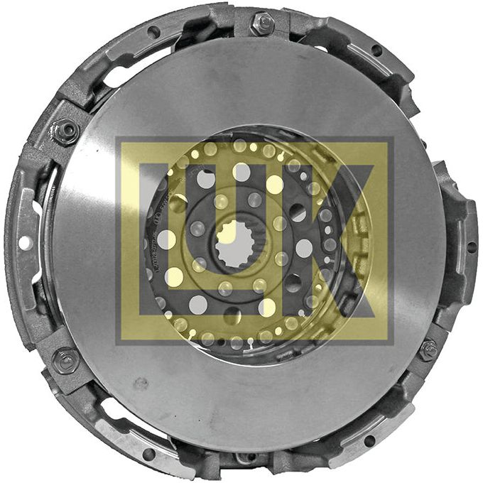 The Sparex Clutch Cover Assembly - S.62162 is a metallic automotive clutch assembly with intricate gear and bolt components, featuring a captive disc material and a cover size of 280/280mm, displayed against a white background.