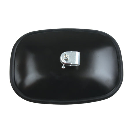 Rectangular black side-view mirror with a metallic centre clamp attachment in the center is the Mirror Head - Rectangular, Convex, 250 x 170mm, RH & LH - S.6223 by Sparex.