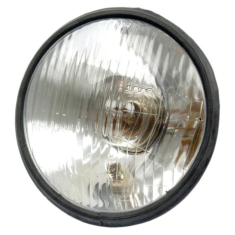 Close-up view of a Sparex Head Light, featuring a round, clear, ribbed glass bulb with a black rubber edge, designed for 12V systems (Product Name: S.62265).