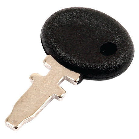 A Sparex Ignition Key (Part No. S.62281), featuring a metal blade with a black plastic head and a small hole near the top, specifically designed for Allis Chalmers ignition systems.