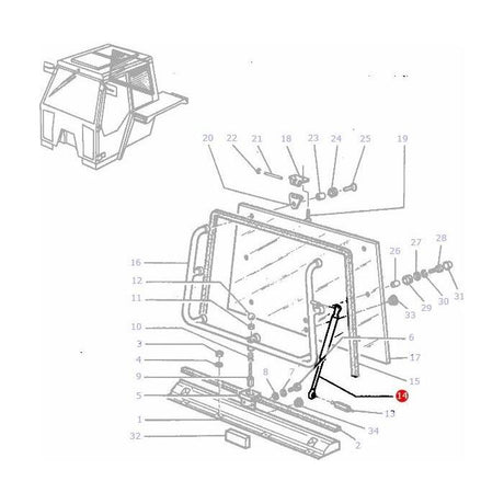 Massey Ferguson - Rear Window Strut - 3301920M92 - Farming Parts