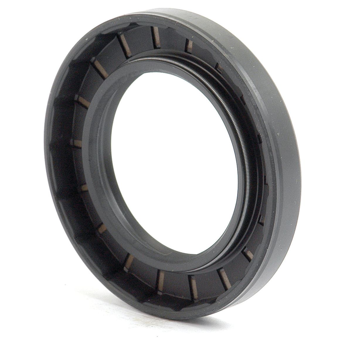 Introducing the Sparex Metric Rotary Shaft Seal, 45 x 72 x 10mm (Part No. S.62316), a black rubber oil seal featuring a circular shape with distinct ridges and a hollow center, specifically designed for sealing connections in machinery like Fiat Tractors. Renowned for its durability and precision, this seal ensures optimal performance in various applications.