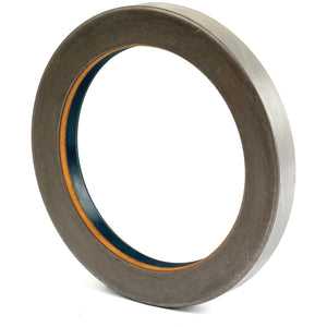 A metal circular gasket with an outer silver ring and an inner blue lining, similar to the Metric Rotary Shaft Seal, 105 x 140 x 16mm by Sparex (Part No.S.62325).