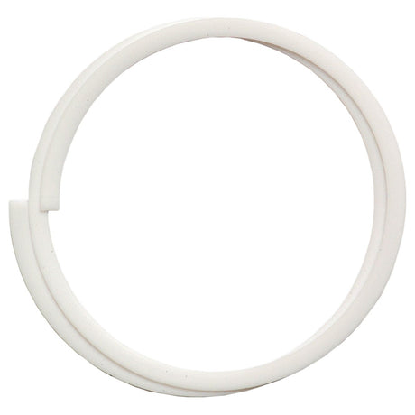 A white plastic circular object with a break in the ring, resembling a Hydraulic Lift Back Up Ring by Sparex (Part No. S.62443) often found in RearProduct assemblies or Sparex components.