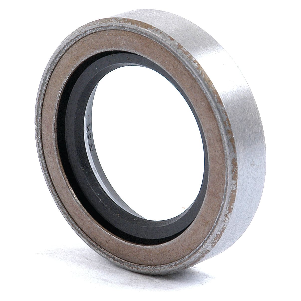 A close-up view of the Sparex Metric Rotary Shaft Seal, 35 x 55 x 12mm (Part No. S.62448), revealing a metal ball bearing with a black rubber seal, ideal for rotary shaft applications.