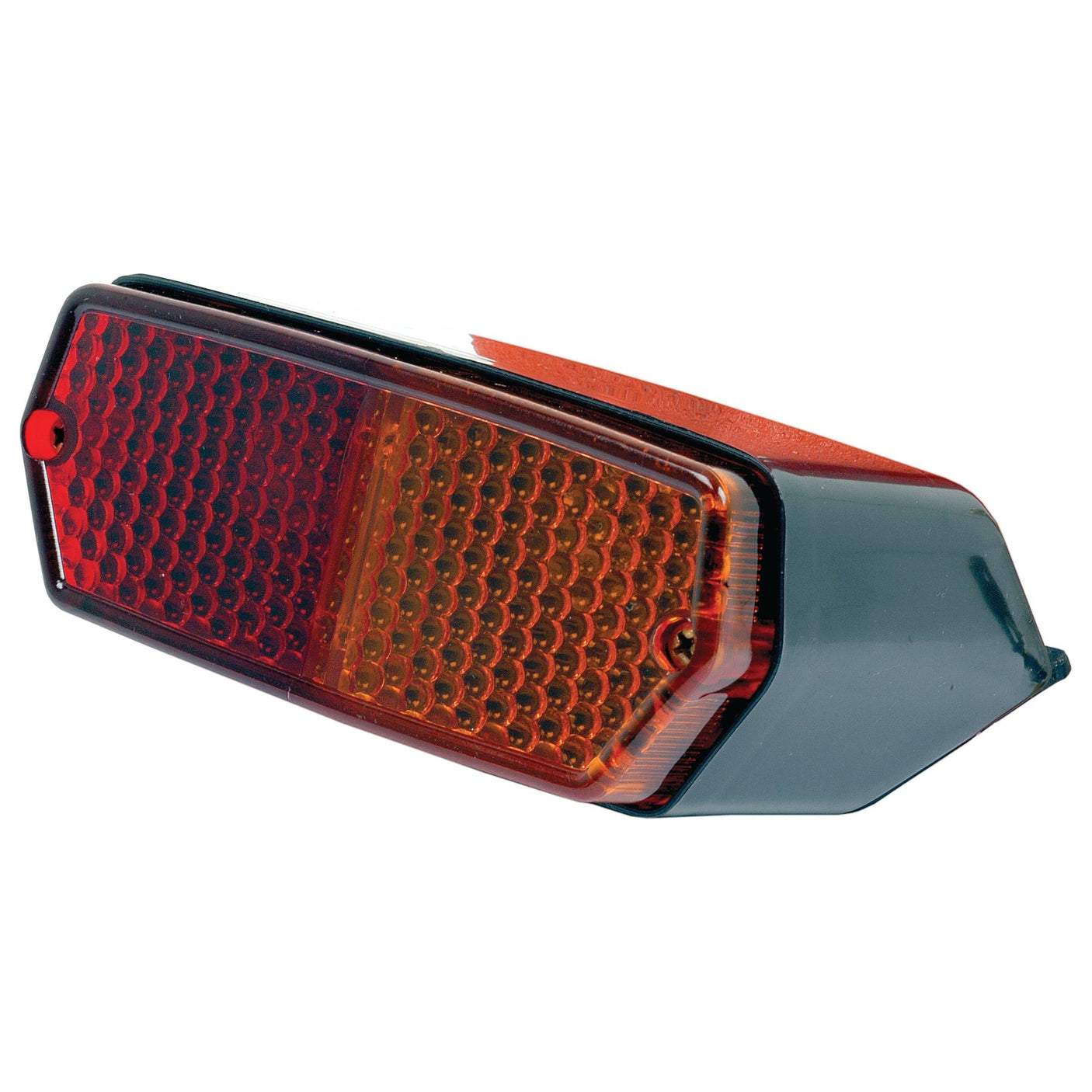 The Sparex Rear Combination Light, part number S.62457, is a red, rectangular bicycle tail light with a reflective surface and black casing made from reinforced polycarbonate for durability. It features halogen bulbs and combines brake, tail, and indicator functions for a 12V system on the right-hand side.