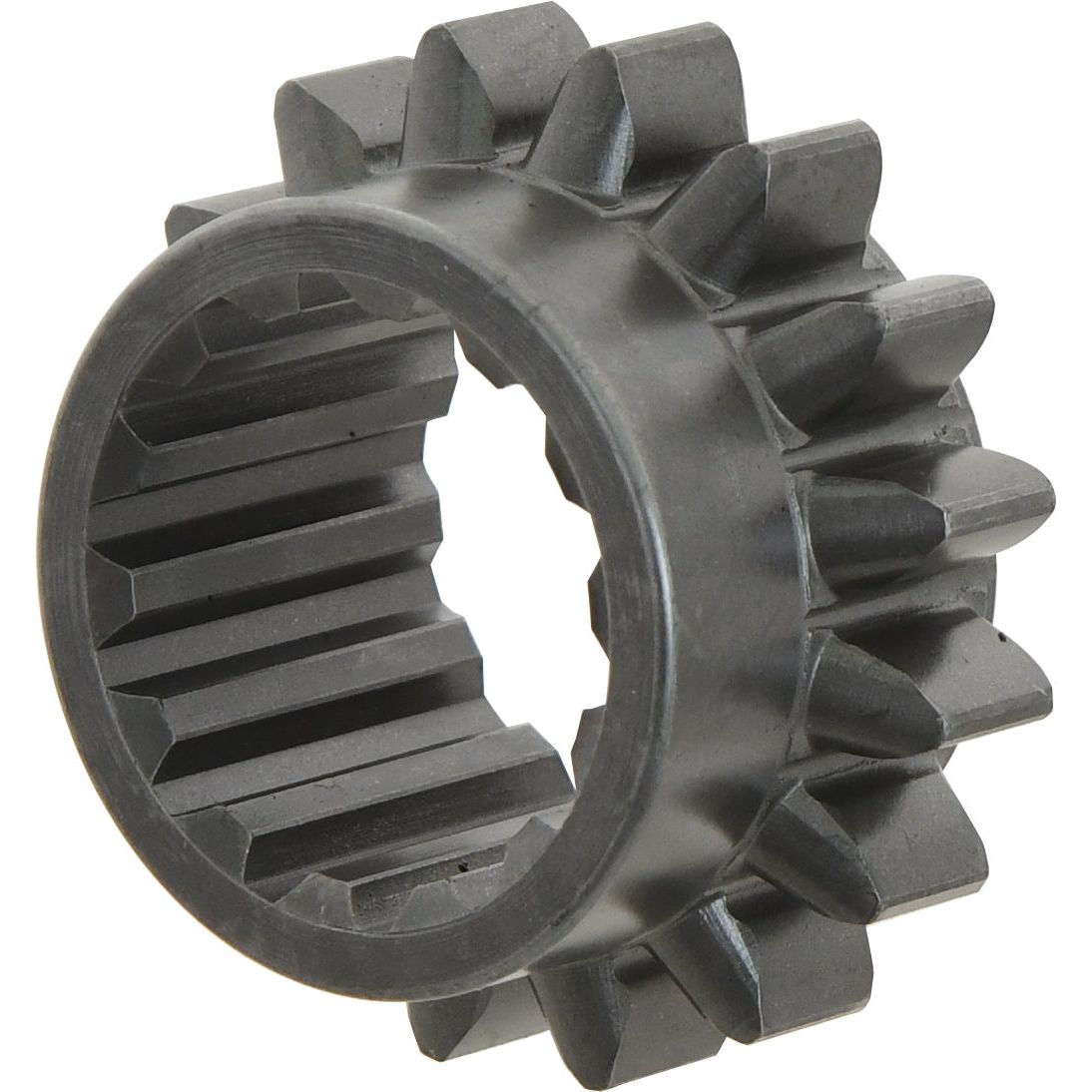 Close-up image of the Sparex Idler Gear - S.62478, a black, circular gear with external and internal teeth, ideal for those needing precise specifications.