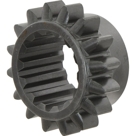 A black, metal Idler Gear - S.62478 featuring evenly spaced teeth and a central hole for mechanical use, perfect for integration with Sparex equipment.